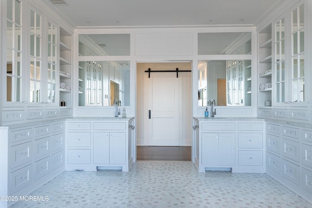 0 Wilson Cir, Rumson, NJ 07760 - bathroom with crown molding, vanity, tile patterned floors, and built in features