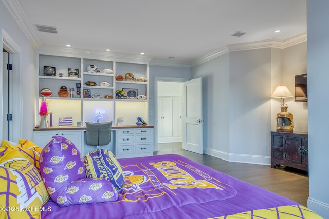 0 Wilson Cir, Rumson, NJ 07760 - bedroom with wood finished floors, baseboards, crown molding, and recessed lighting