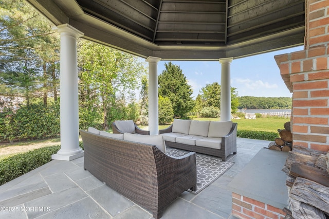 0 Wilson Cir, Rumson, NJ 07760 - view of patio / terrace with outdoor lounge area and view of scattered trees