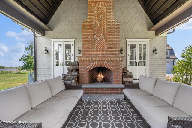 0 Wilson Cir, Rumson, NJ 07760 - view of patio / terrace featuring an outdoor living space with a fireplace