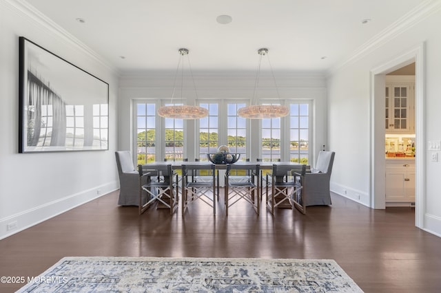 0 Wilson Cir, Rumson, NJ 07760 - dining room with wood finished floors, baseboards, plenty of natural light, and crown molding