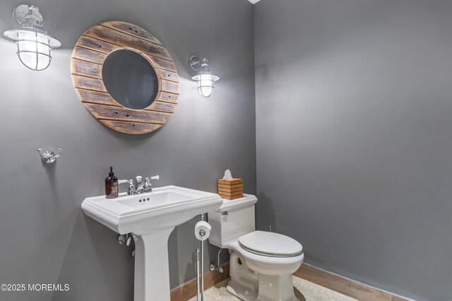 0 Wilson Cir, Rumson, NJ 07760 - half bathroom with toilet, baseboards, and wood finished floors