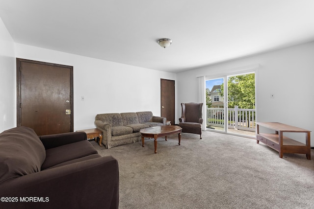 view of carpeted living area