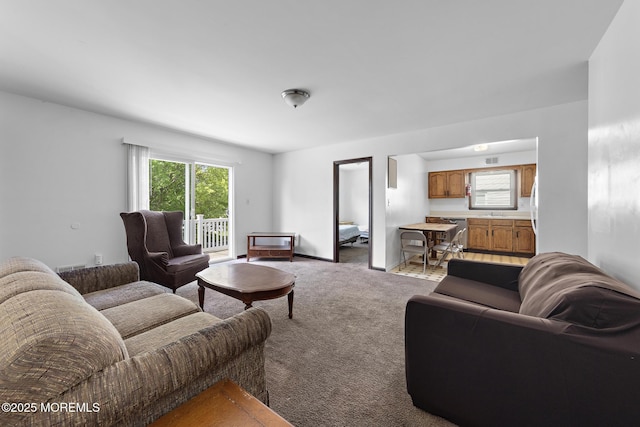 view of carpeted living room
