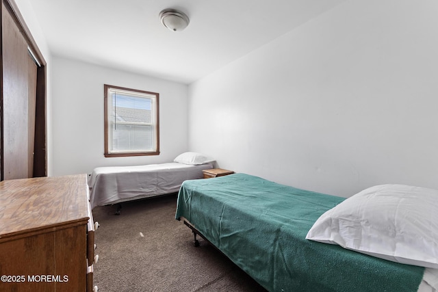 bedroom with carpet floors and a closet