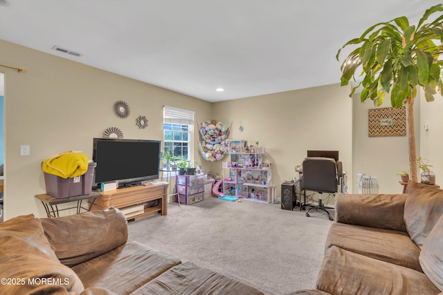 707 Zlotkin Cir Unit 7, Freehold, NJ 07728 - living area featuring carpet floors, a desk, and recessed lighting