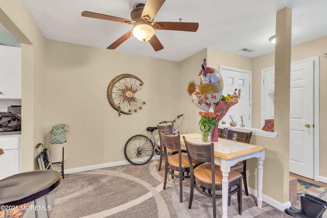 707 Zlotkin Cir Unit 7, Freehold, NJ 07728 - dining area featuring a ceiling fan and baseboards