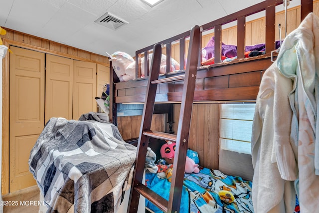 34 Bowne Ave, Freehold, NJ 07728 - carpeted bedroom with wood walls