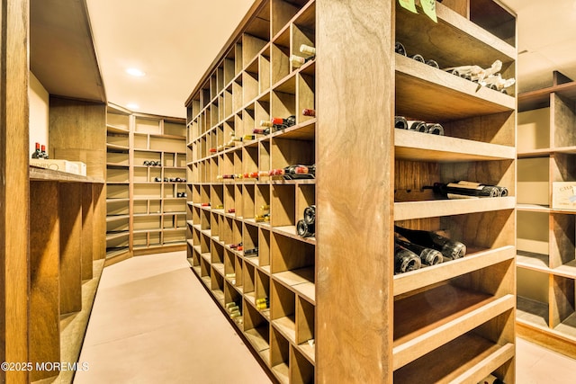 wine cellar with recessed lighting