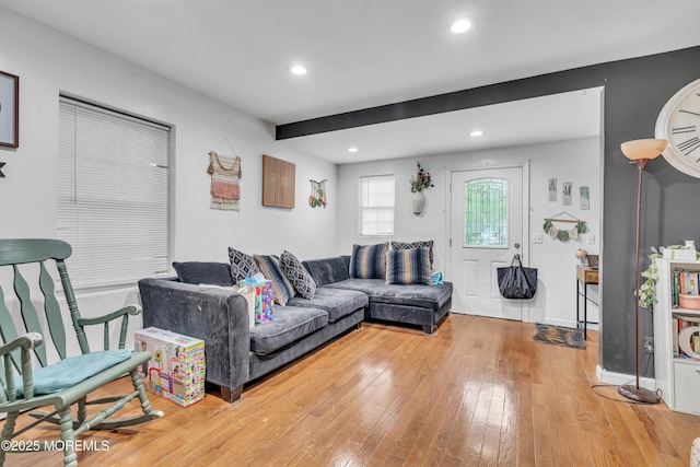 48 Bannard St, Freehold, NJ 07728 - living area featuring light wood-style flooring and recessed lighting