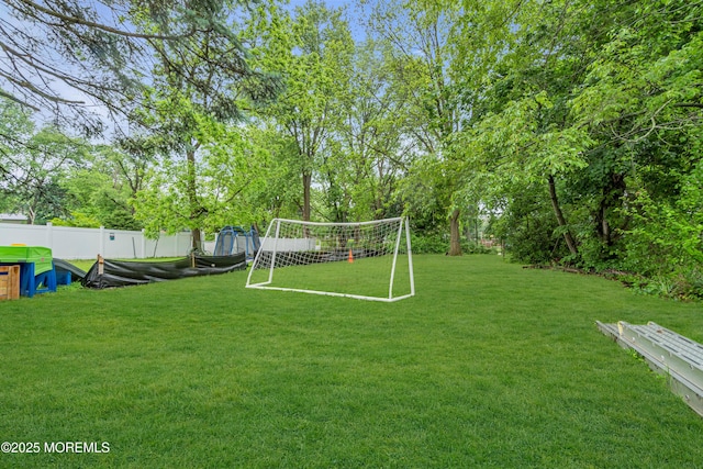 48 Bannard St, Freehold, NJ 07728 - view of yard featuring an area for soccer and fence