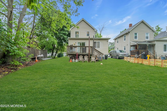 48 Bannard St, Freehold, NJ 07728 - rear view of property with a deck