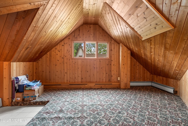 567 Deal Pkwy, Allenhurst, NJ 07711 - bonus room featuring wood walls, vaulted ceiling, and wood ceiling