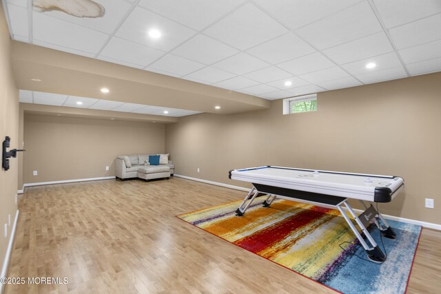 29 Jefferson Ct, Jackson, NJ 08527 - game room with wood finished floors, baseboards, a paneled ceiling, and recessed lighting