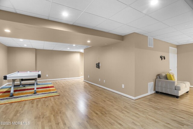 29 Jefferson Ct, Jackson, NJ 08527 - game room featuring a paneled ceiling, wood finished floors, baseboards, and recessed lighting