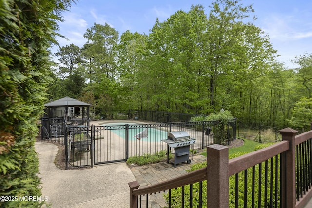 29 Jefferson Ct, Jackson, NJ 08527 - view of swimming pool with grilling area, a gazebo, fence, and a patio