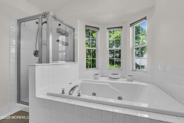 11 Charles Ct, Ocean Twp, NJ 07712 - full bathroom featuring a stall shower and a whirlpool tub