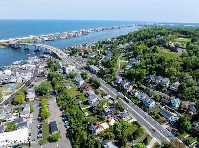 57 Shore Dr, Highlands, NJ 07732 - aerial view of property's location with a notable bridge and a large body of water