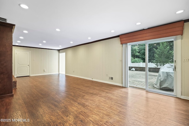 7 Colonial Ct, Manalapan, NJ 07726 - unfurnished room featuring ornamental molding, wood finished floors, baseboards, and recessed lighting