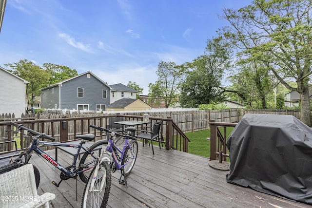 430 Myrtle Ave, Neptune Township, NJ 07753 - wooden terrace featuring grilling area and outdoor dining space