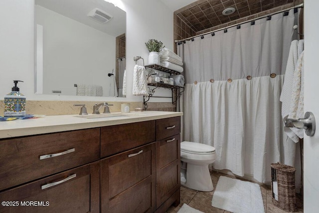 726 Hardean Rd, Brick, NJ 08724 - full bathroom with vanity, toilet, tile patterned floors, and a shower with shower curtain