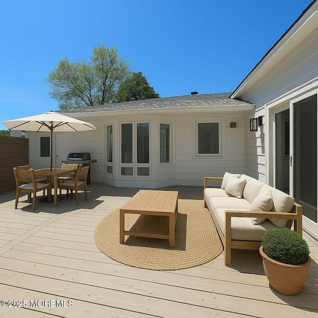 369 Norwood Ave, Long Branch, NJ 07740 - deck featuring an outdoor living space and outdoor dining space