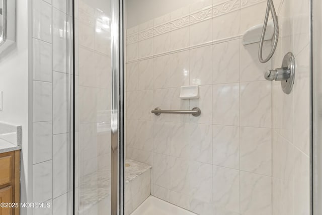 6 Beth Page Dr, Monroe, NJ 08831 - bathroom featuring a stall shower and vanity