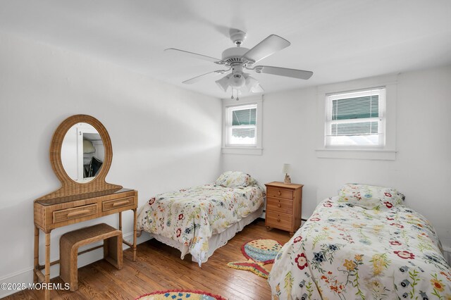 400 W Lake Ave, Bay Head, NJ 08742 - bedroom featuring wood finished floors, ceiling fan, and baseboards