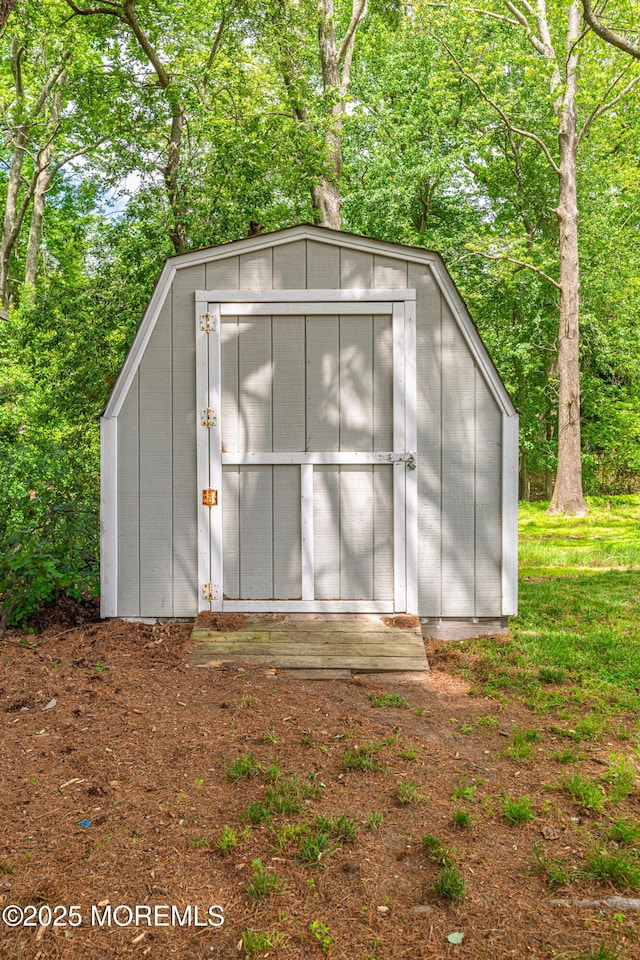 view of shed