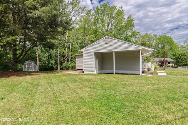 garage with a storage shed