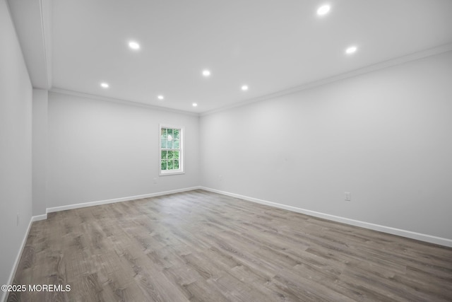 47 Imlaystown Rd, Cream Ridge, NJ 08514 - unfurnished room featuring crown molding, baseboards, recessed lighting, and wood finished floors