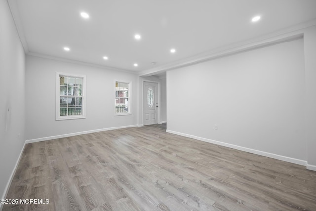 47 Imlaystown Rd, Cream Ridge, NJ 08514 - unfurnished room featuring ornamental molding, baseboards, wood finished floors, and recessed lighting
