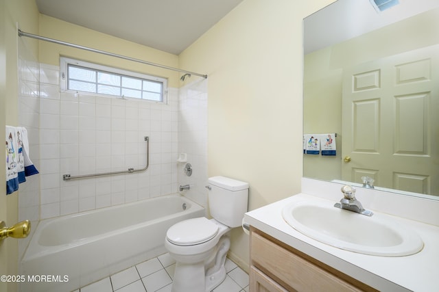 585 Waterford Dr, Manchester, NJ 08759 - full bathroom with tile patterned flooring, toilet, vanity, washtub / shower combination, and baseboards