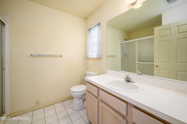 585 Waterford Dr, Manchester, NJ 08759 - full bathroom featuring toilet, a shower stall, vanity, and tile patterned flooring