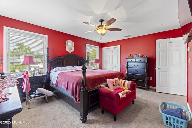 15 Creighton Cir, Old Bridge, NJ 08857 - bedroom featuring carpet flooring, a closet, and a ceiling fan