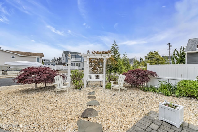 view of yard with fence