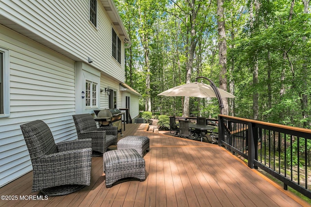 112 Deer Path Ln, Freehold, NJ 07728 - wooden deck featuring outdoor dining area