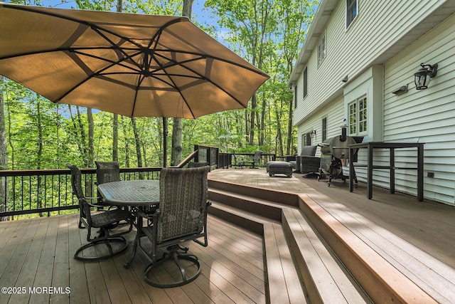 112 Deer Path Ln, Freehold, NJ 07728 - wooden deck featuring outdoor dining space