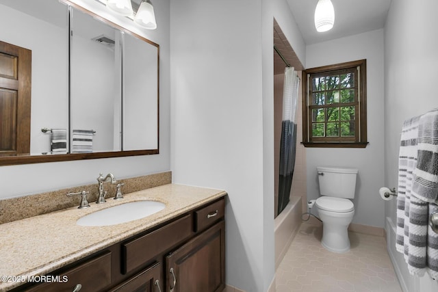 112 Deer Path Ln, Freehold, NJ 07728 - full bath with vanity, toilet, baseboards, shower / tub combo, and tile patterned flooring