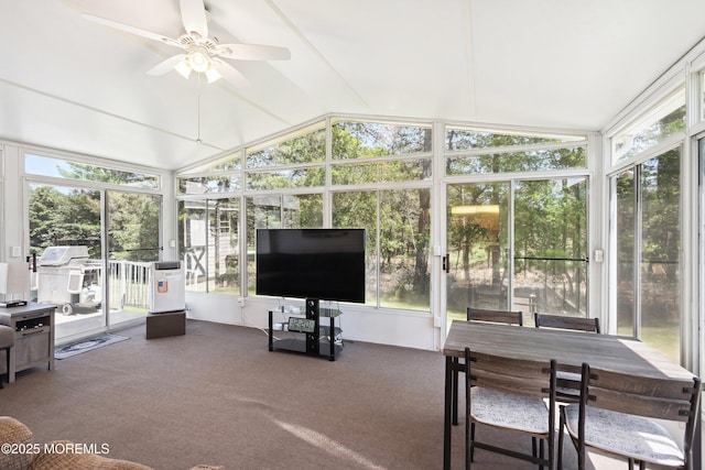 14 Winterton Dr, Toms River, NJ 08757 - sunroom featuring lofted ceiling and a ceiling fan