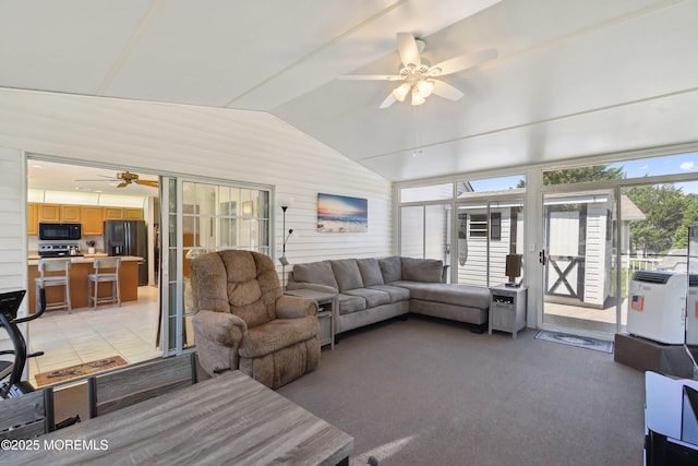 14 Winterton Dr, Toms River, NJ 08757 - living area with a ceiling fan and vaulted ceiling