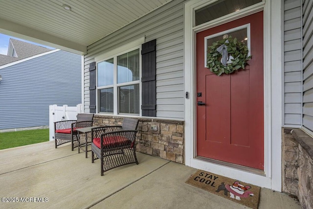 83 Weston Dr, Woolwich, NJ 08085 - entrance to property featuring a porch and stone siding