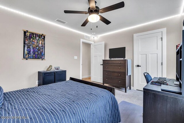 83 Weston Dr, Woolwich, NJ 08085 - carpeted bedroom with a ceiling fan