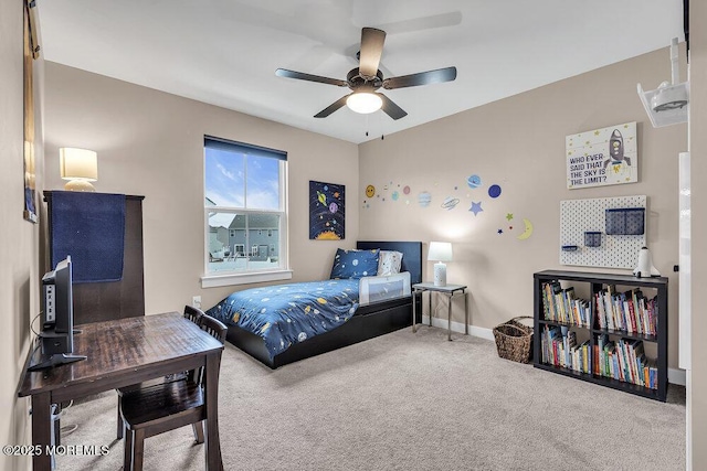 83 Weston Dr, Woolwich, NJ 08085 - bedroom with carpet floors, baseboards, and ceiling fan