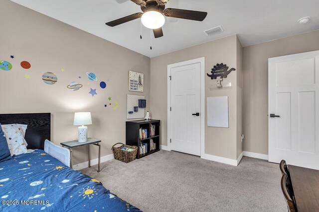 83 Weston Dr, Woolwich, NJ 08085 - carpeted bedroom with baseboards and ceiling fan