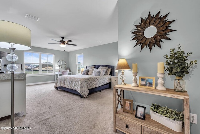 83 Weston Dr, Woolwich, NJ 08085 - bedroom with carpet floors, baseboards, and ceiling fan