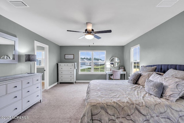 83 Weston Dr, Woolwich, NJ 08085 - bedroom featuring light colored carpet, baseboards, and ceiling fan