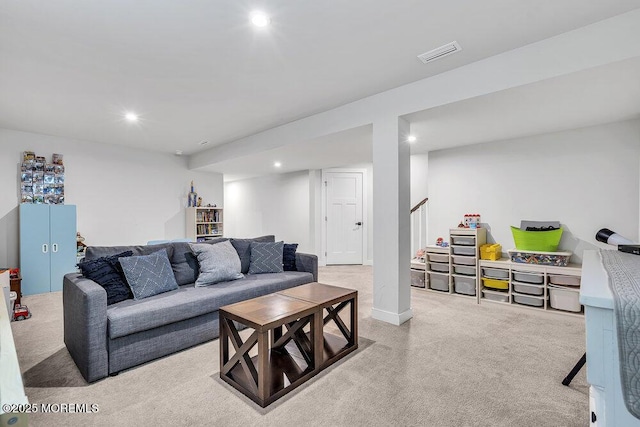 83 Weston Dr, Woolwich, NJ 08085 - living area with recessed lighting and stairs