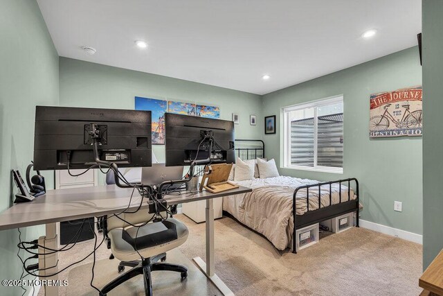 83 Weston Dr, Woolwich, NJ 08085 - bedroom featuring an office area, recessed lighting, carpet floors, and baseboards