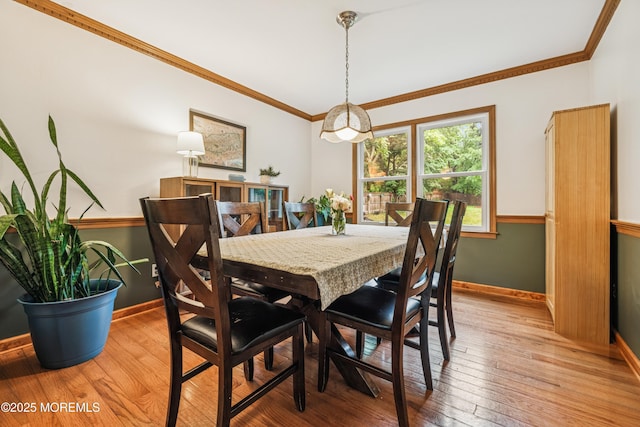 325 Oak Hill Rd, Red Bank, NJ 07701 - dining area with baseboards, crown molding, and light wood-style floors